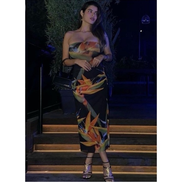 New NWT Zara Tropical Paradise Mesh Bodysuit Size Small Top Only - Picture 3 of 8